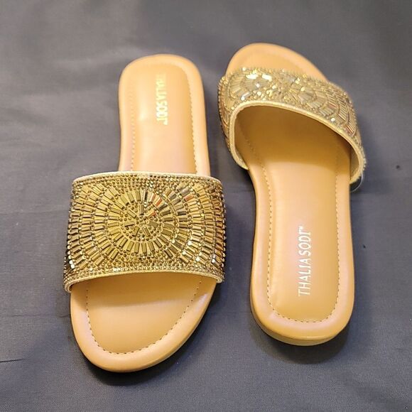 BRAND NEW THALIA SODI RHINESTONE EMBELLISHEDE WOMEN'S SLIDER G1 - Picture 9 of 15